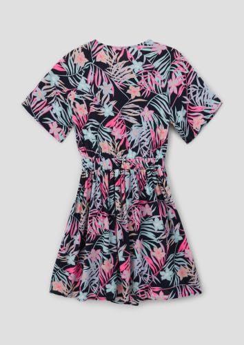 s.Oliver Junior Viskose-Kleid Knoten Gr. 158 Alloverprint