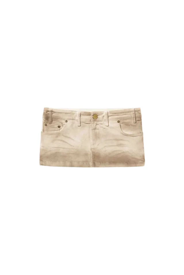 Mowalola Moto Skirt Dirty White Minirock Weiß Baumwolle