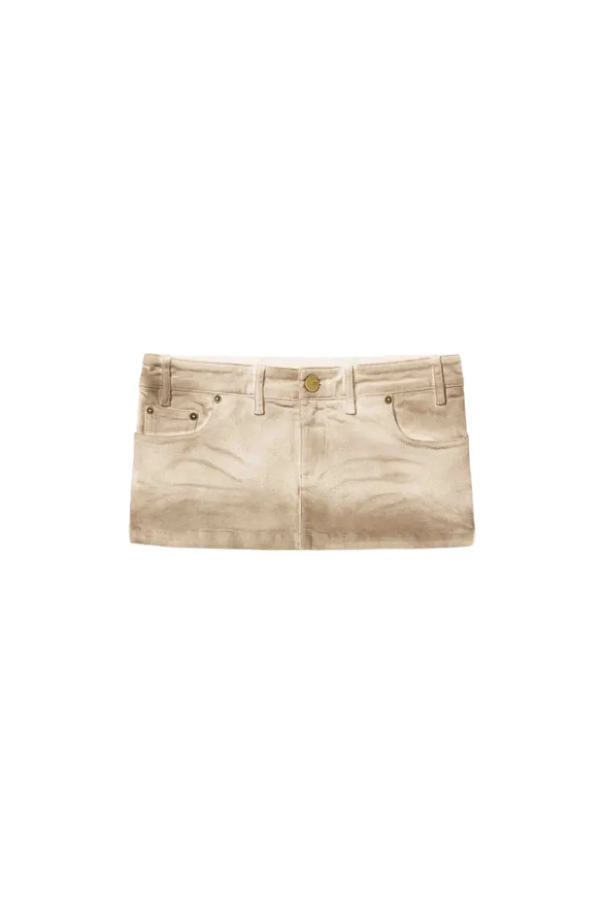 Mowalola Moto Skirt Dirty White Minirock Weiß Baumwolle