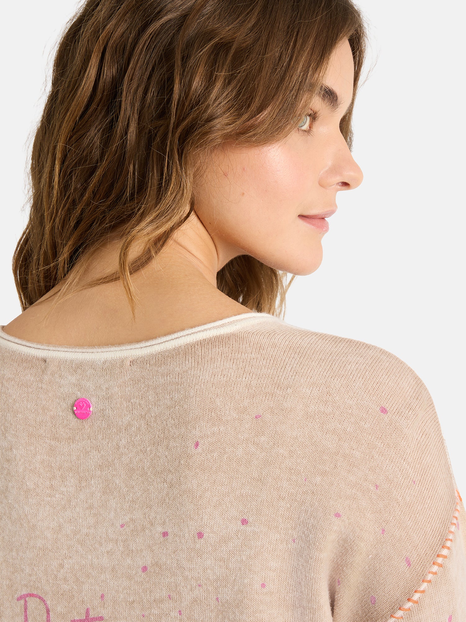 Lieblingsstück AlaraL Pullover beige Wolle Print