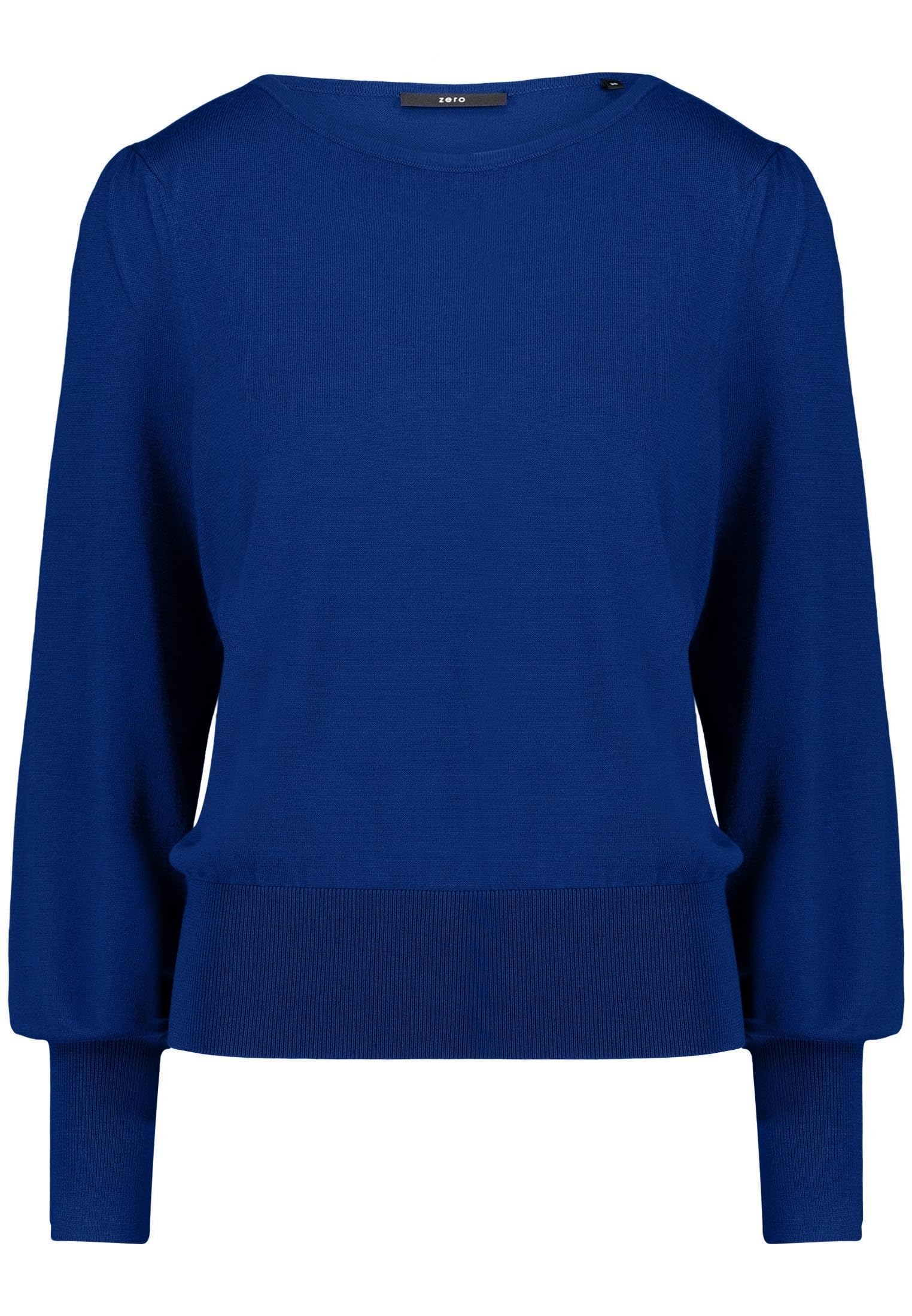 zero Feinstrickpullover Langarm Sodalite Blue schlicht
