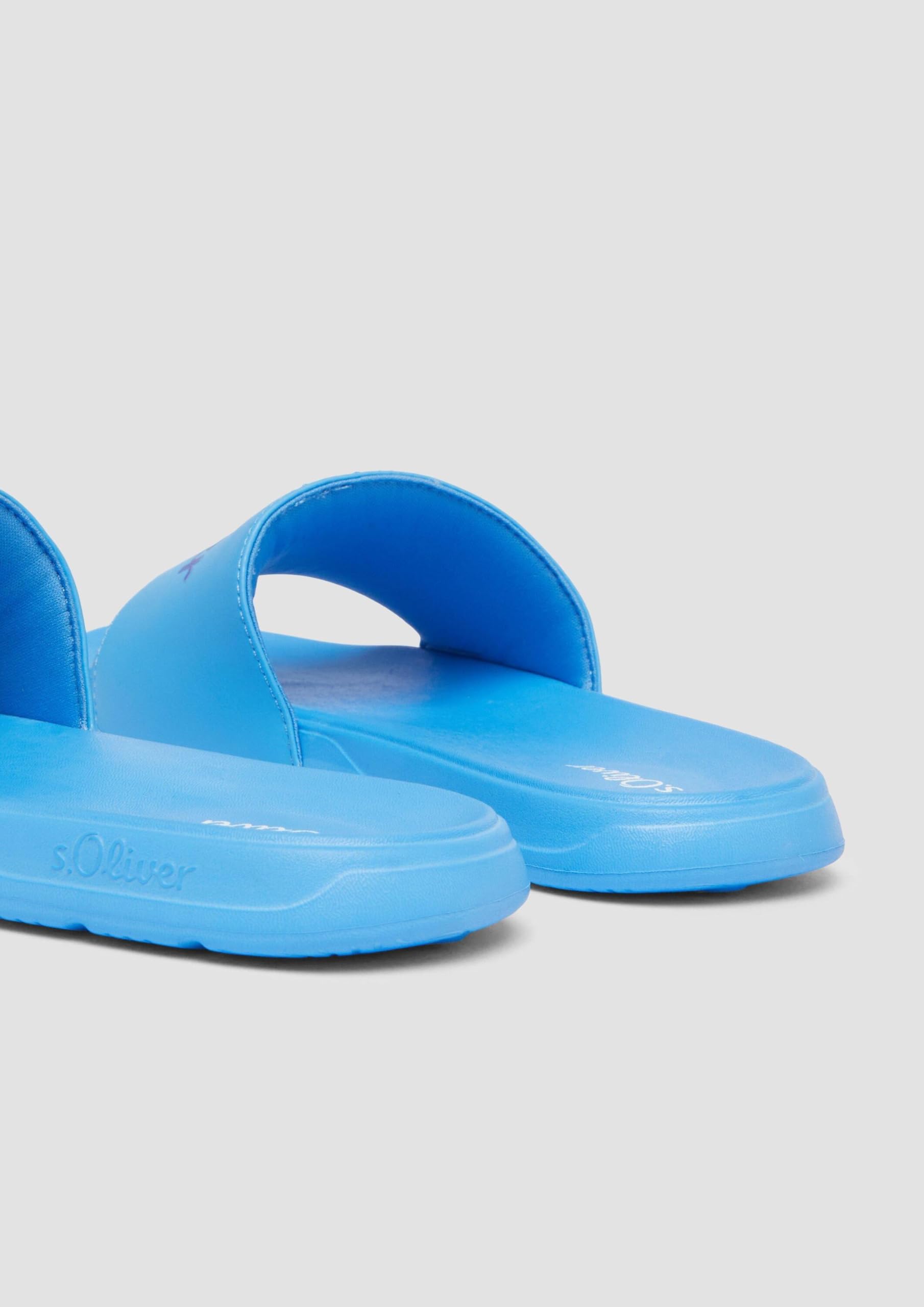 s.Oliver Junior Pantoletten Logo Blau Badelatschen