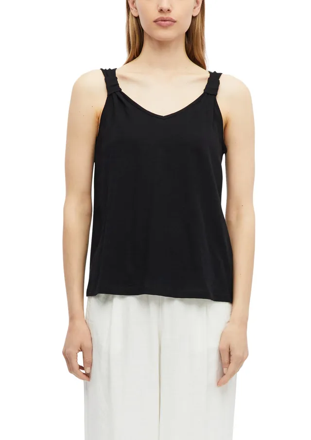 s.Oliver Red Label 2178732 Top V-Neck Weiß