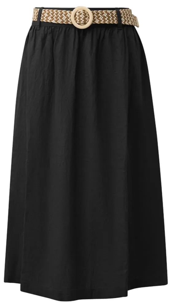s.Oliver Red Label Midirock Leinenmix mit Gürtel braun