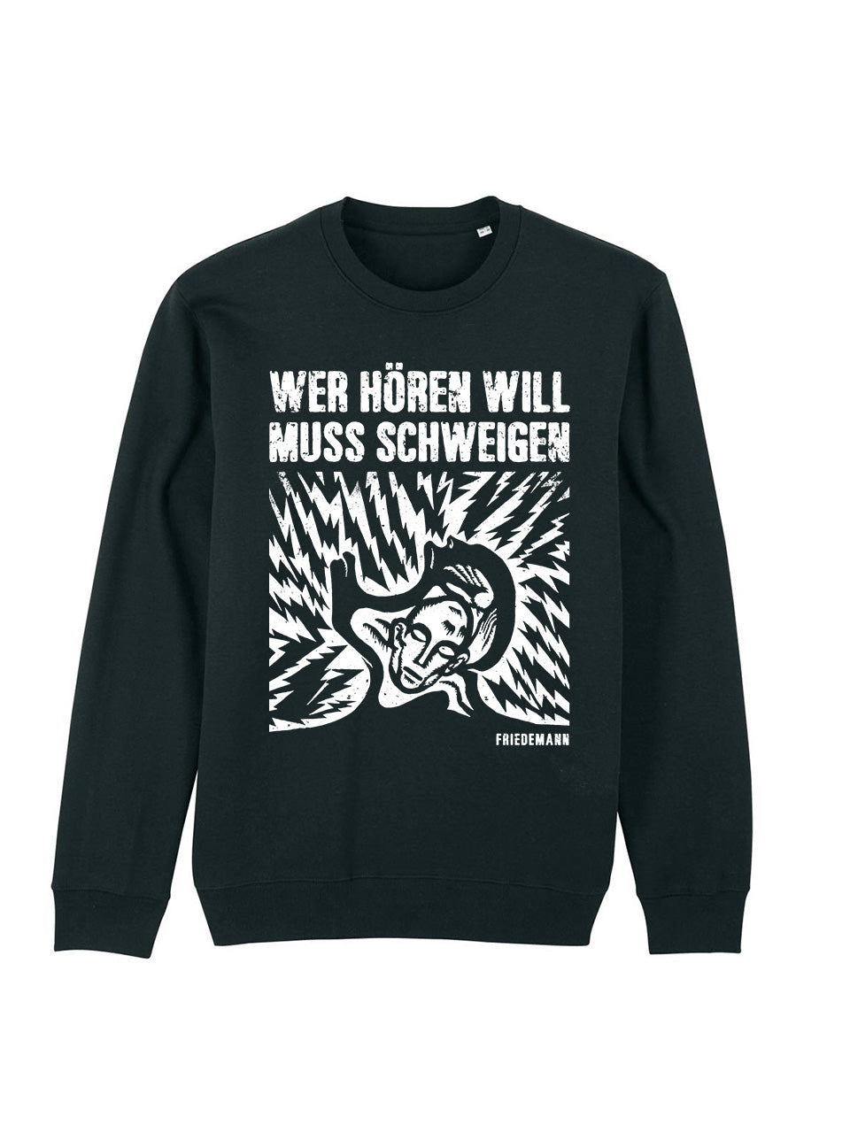 dna merch Friedemann Wer Hören Will Muss Schweigen Sweater Schwarz