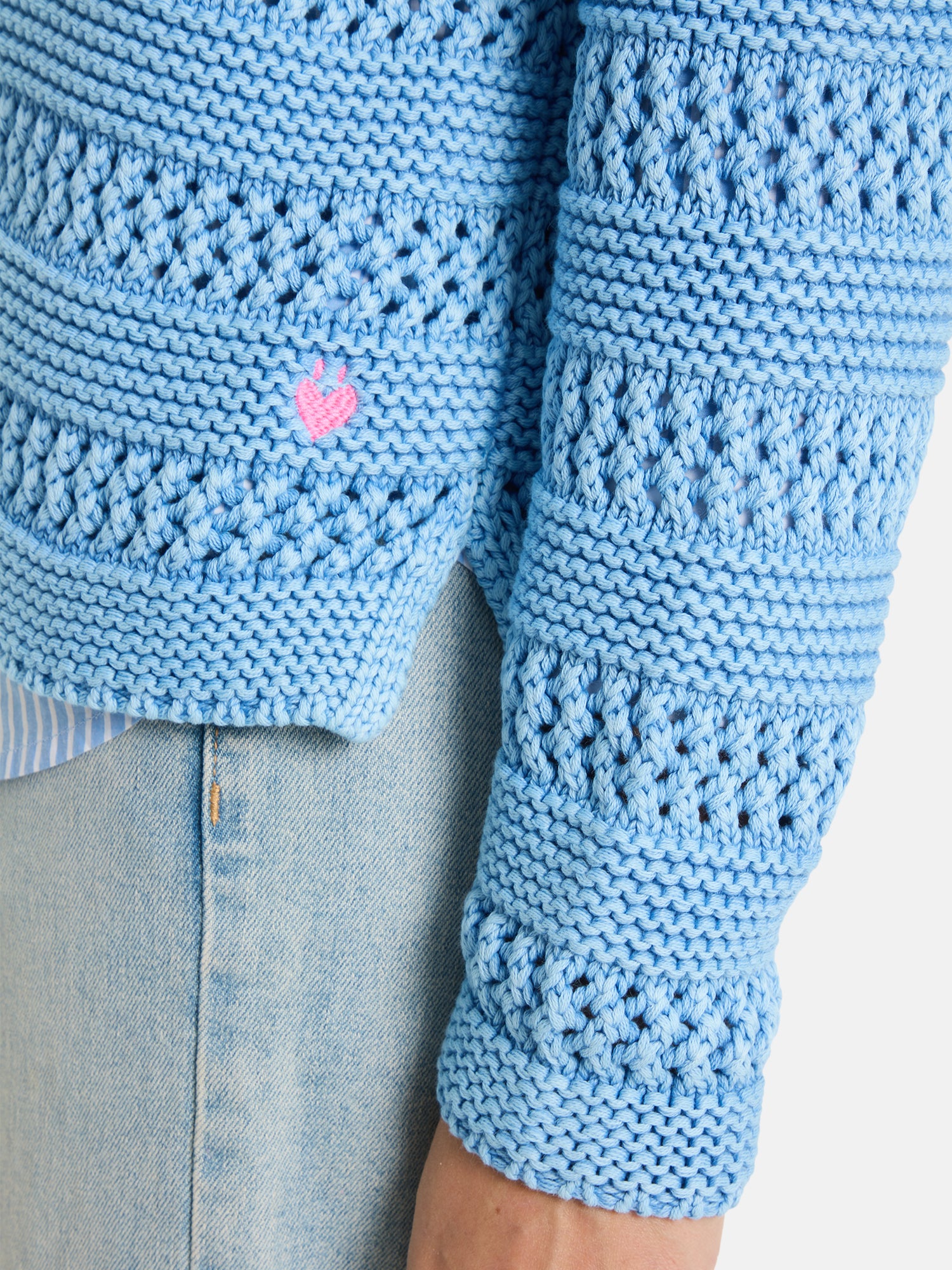 Lieblingsstück TienL Strickjacke skyblue Lochmuster