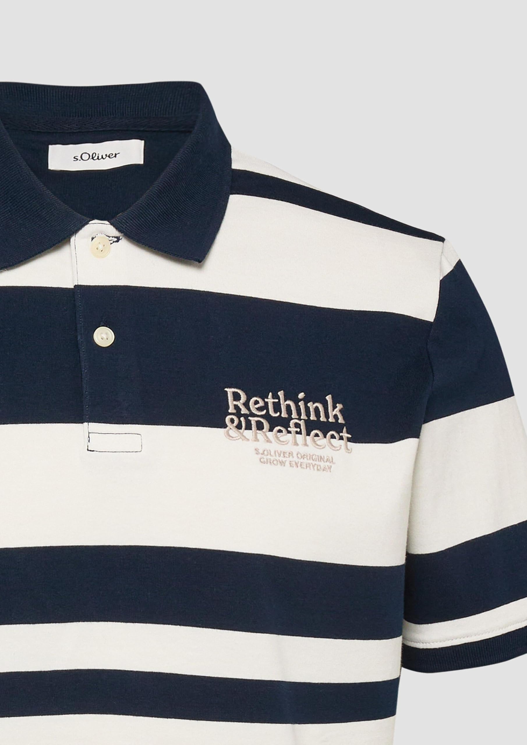 s.Oliver Poloshirt Streifen Stickerei 3XL Navy
