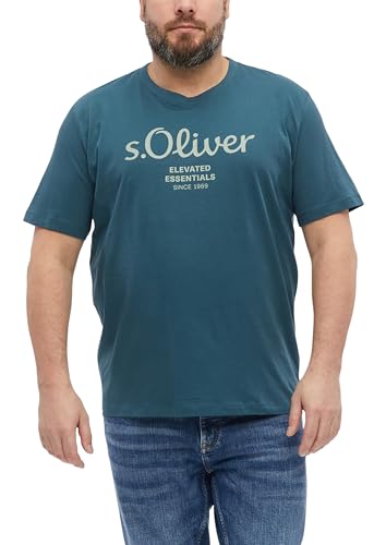 s.Oliver Big Size Fit Herren T-Shirt Label-Print Jersey