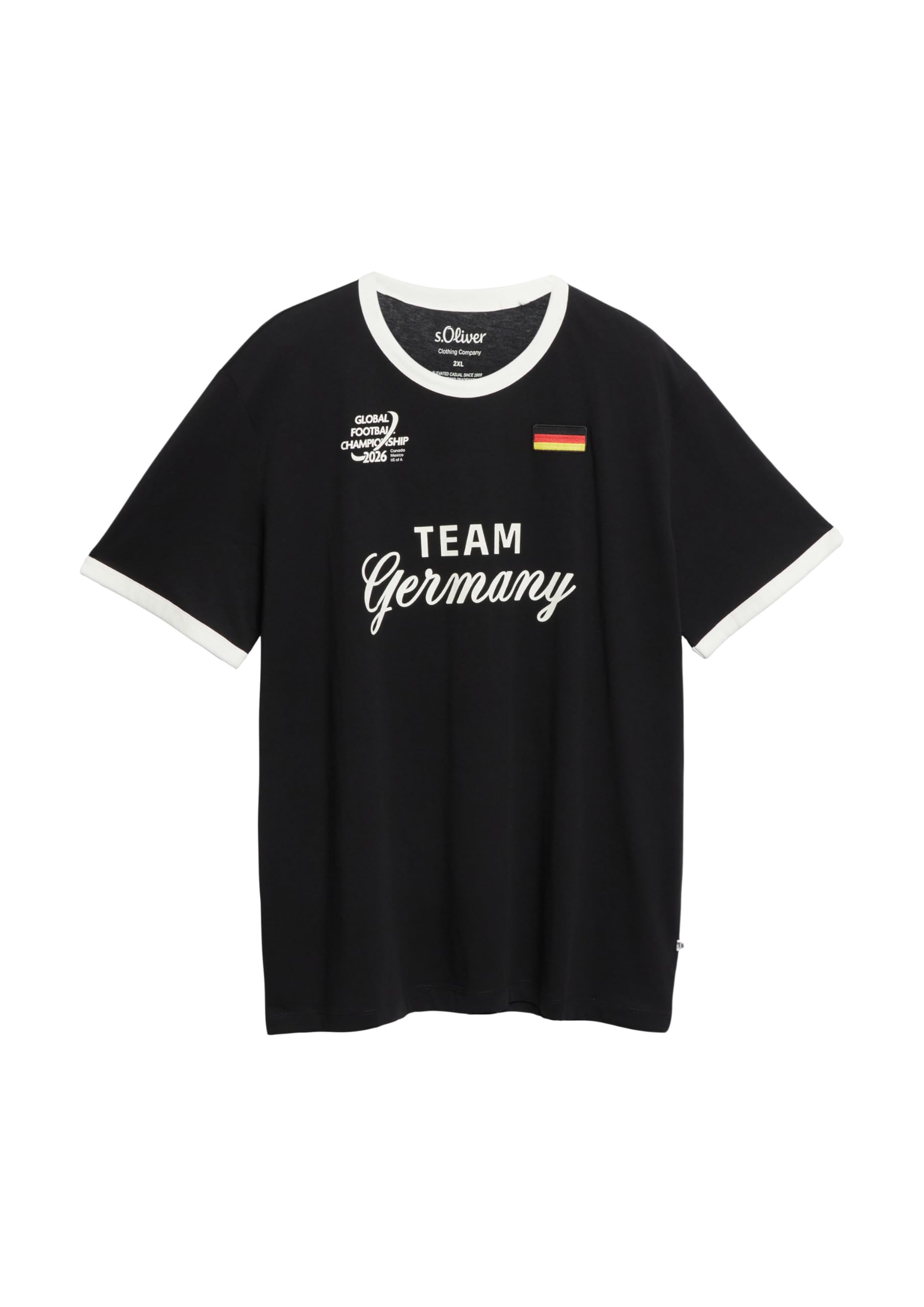 s.Oliver Junior T-Shirt Fußball-Motiv schwarz