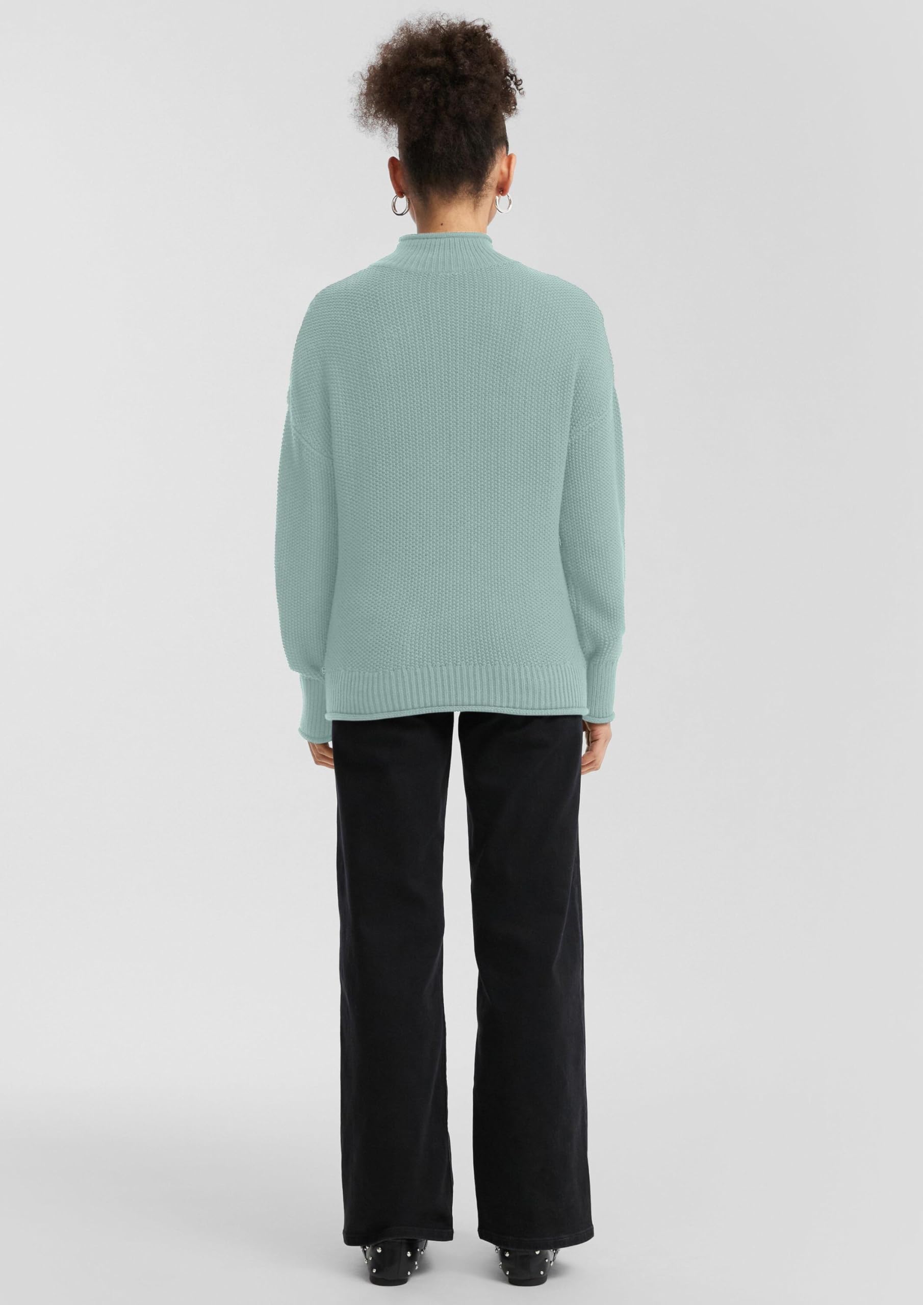 s.Oliver QS Strickpullover Stehkragen Mehrfarbig Baumwollmix