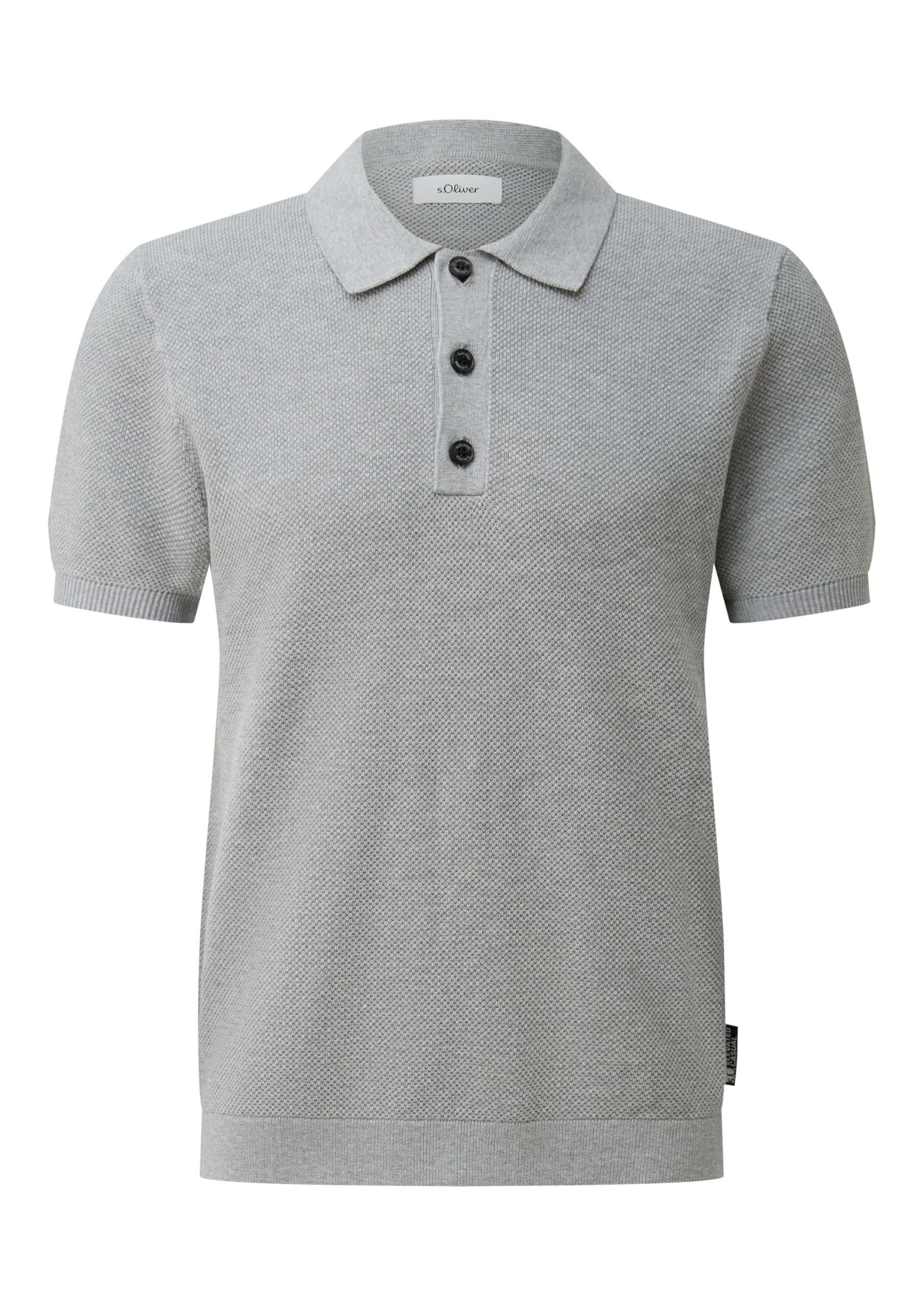 s.Oliver RED LABEL Strick-Polo Herren strukturiert