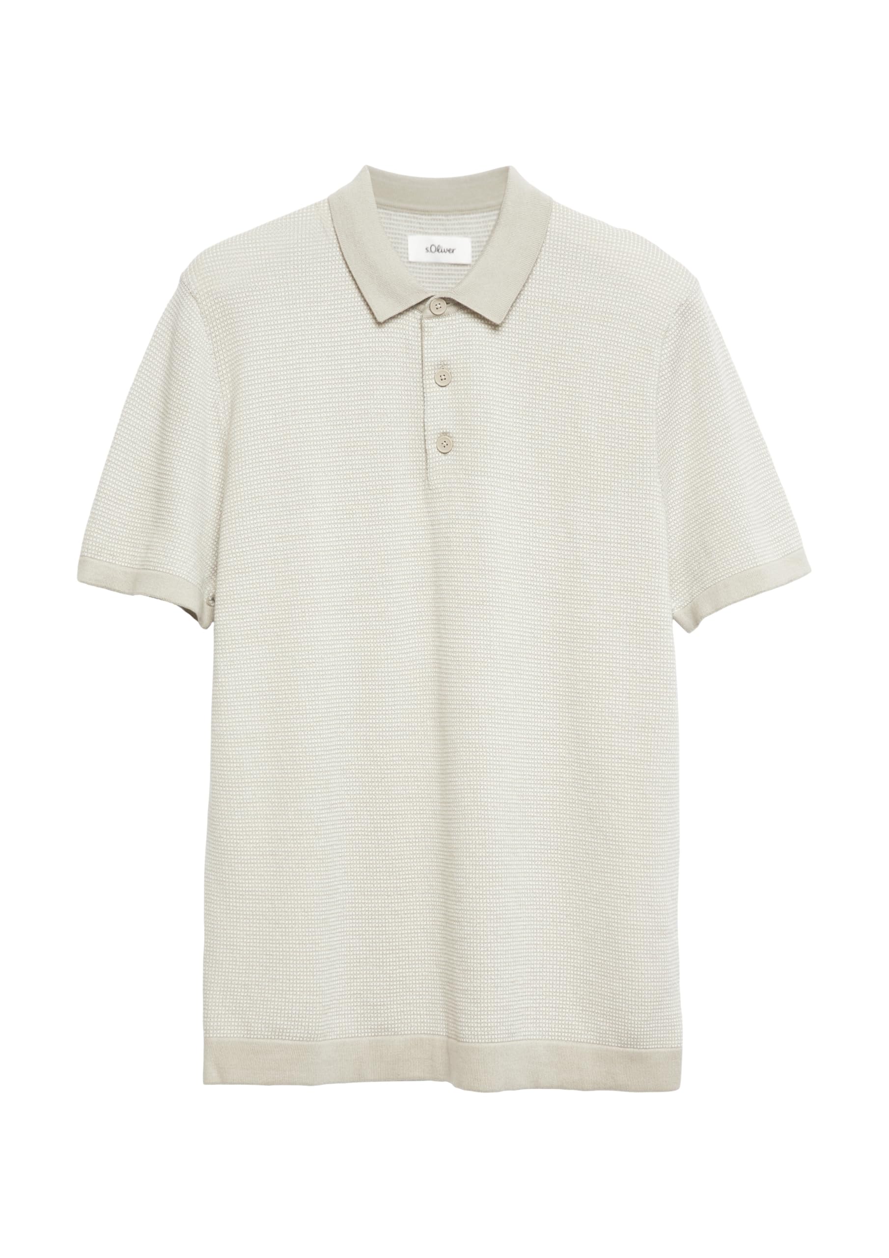 s.Oliver Red Label Strickpolo Damen Baumwolle Beige Zweifarbig