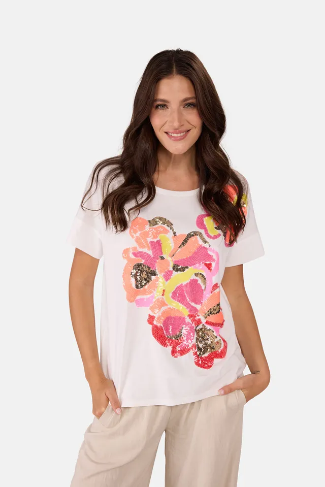 Lieblingsstück DavyL T-Shirt offwhite mit Pailletten