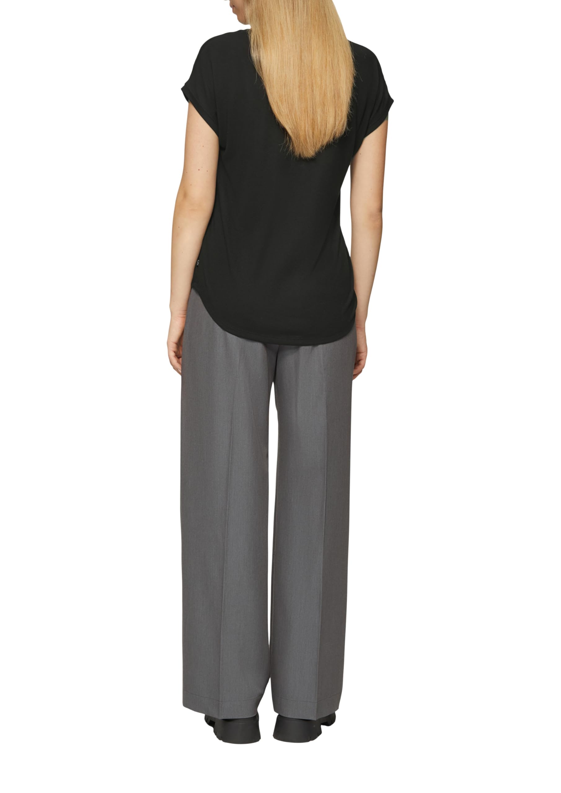 QS by s.Oliver lockeres T-Shirt Modalmix Damen leger