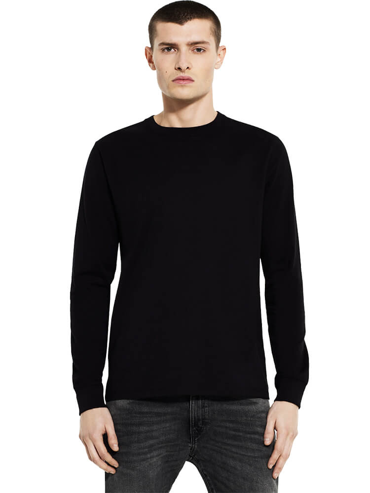 dna merch Basic Langarmshirt schwarz Biobaumwolle