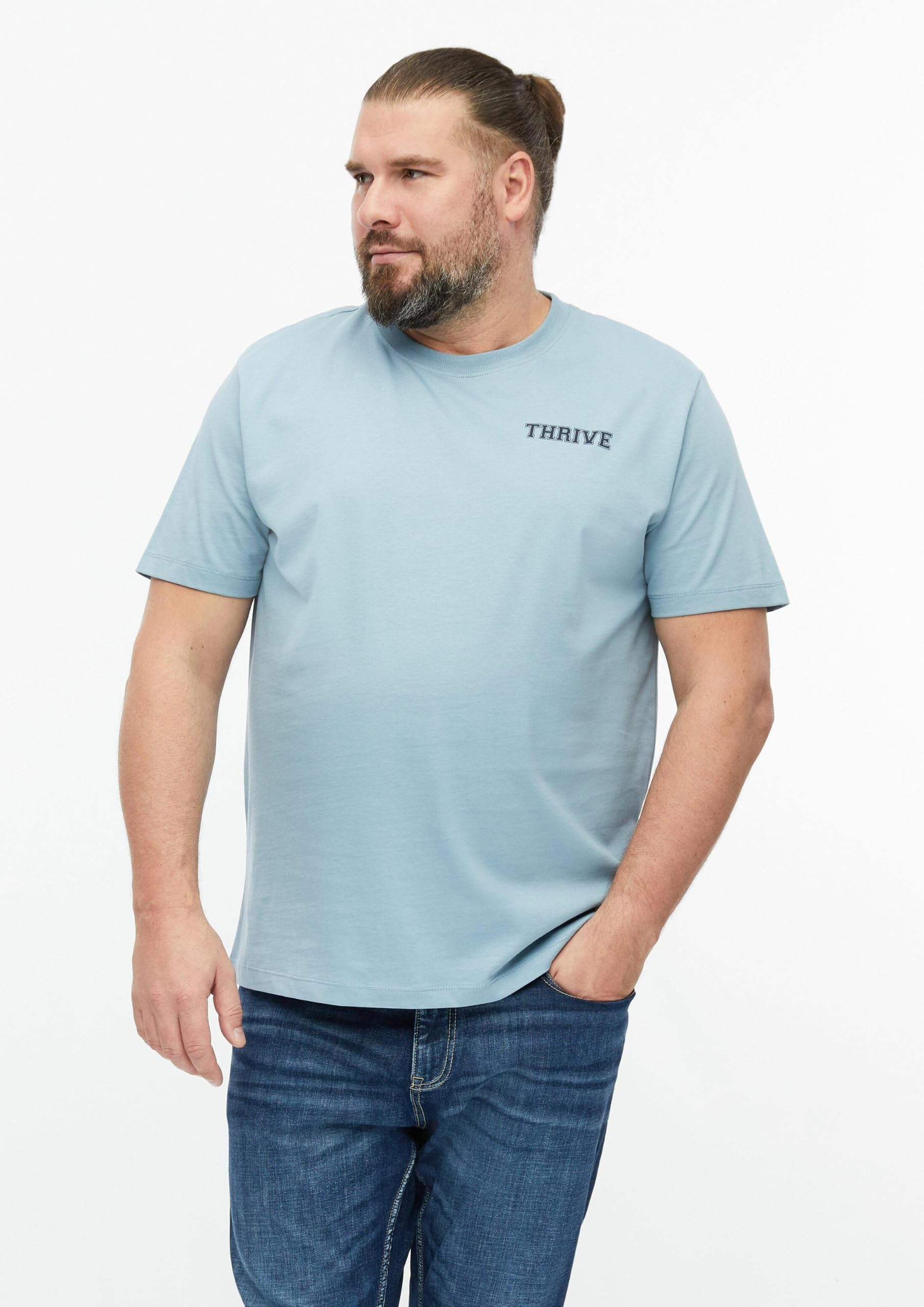 s.Oliver T-Shirt Front Rückenprint 3XL hellblau