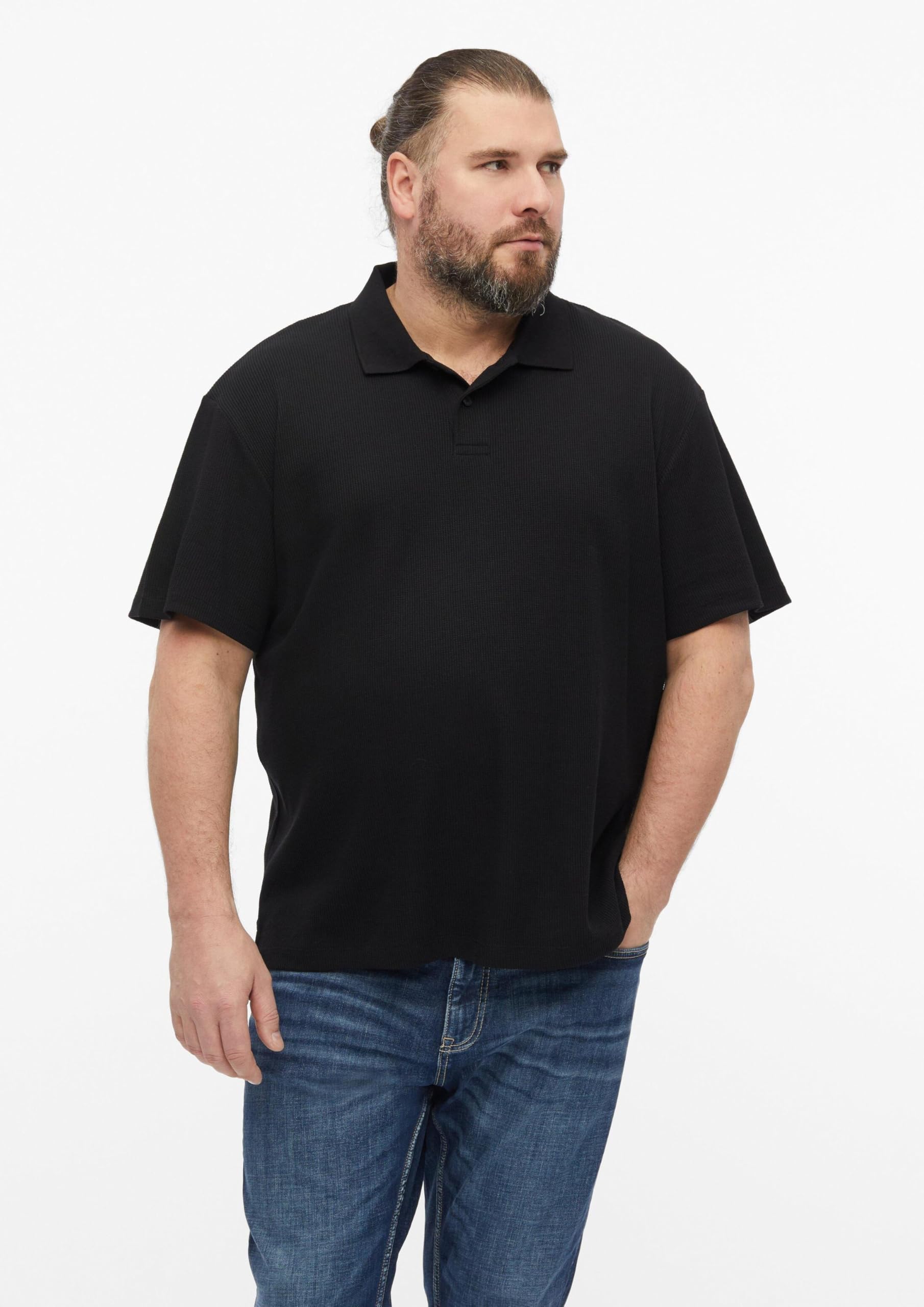 s.Oliver Junior Poloshirt Waffelpiqué schwarz 5XL