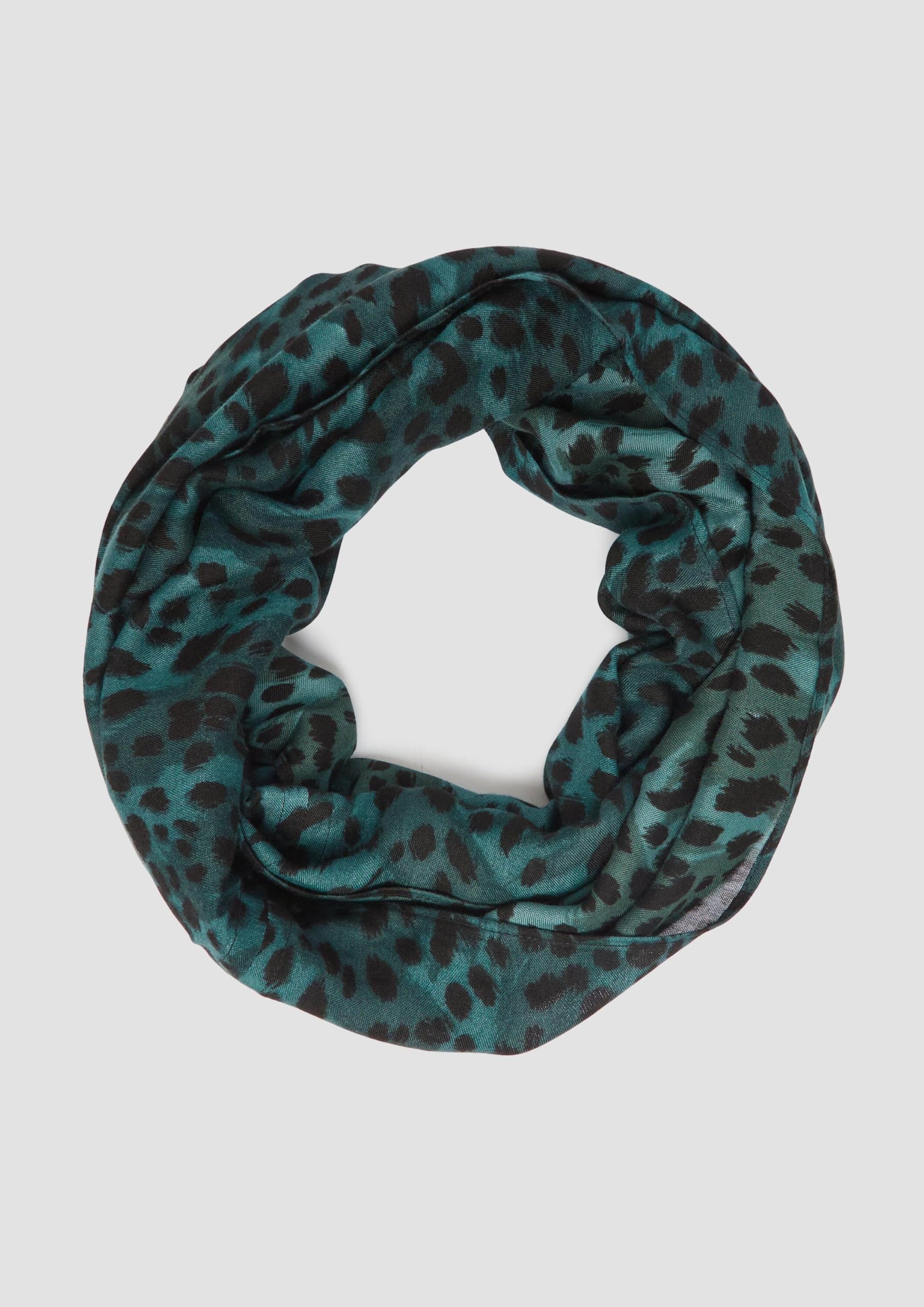 s.Oliver Junior Snood Loop-Schal Petrol mit Leo-Print