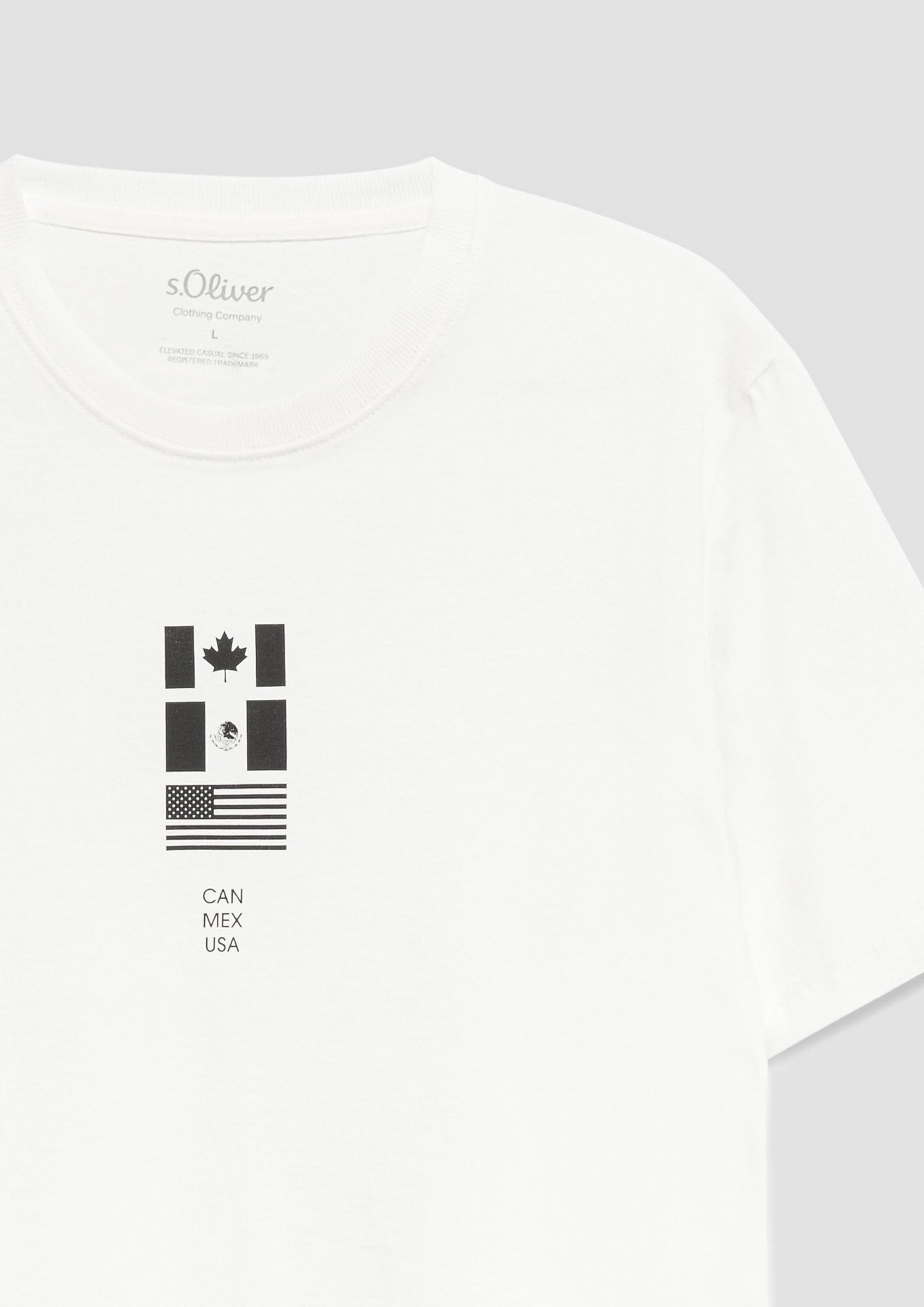 s.Oliver T-Shirt Fußball-Motiv Ecru Größe L
