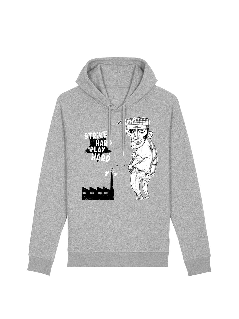 dna merch Strike Hard Play Hard Hoodie Burgunderrot Biobaumwolle