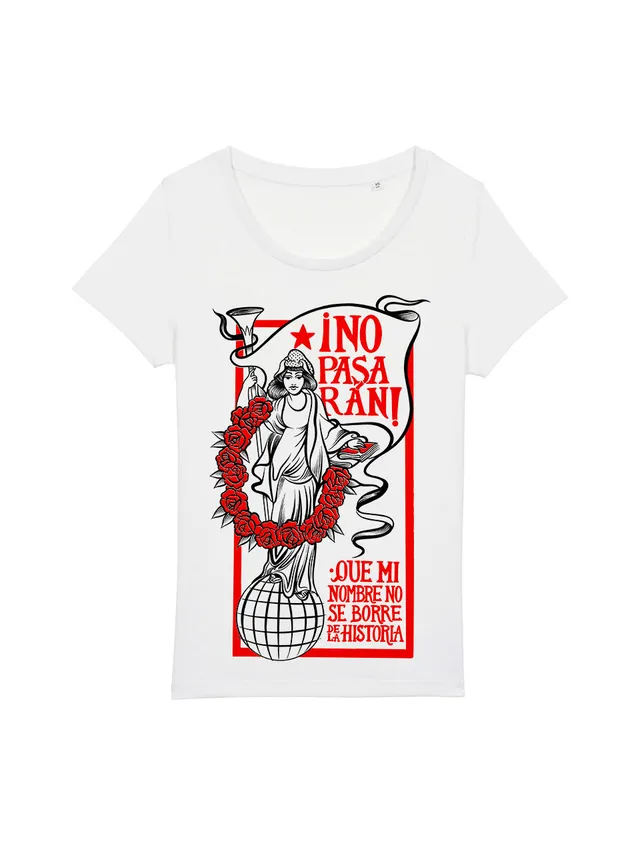 dna merch Las Trece Rosas Damen T-Shirt Biobaumwolle Schwarz