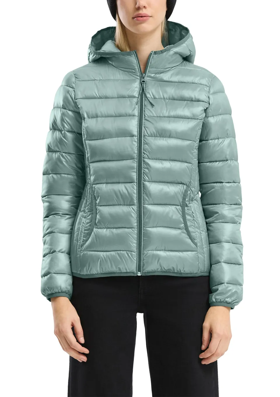 s.Oliver QS Steppjacke M schwarz Kapuze wattiert