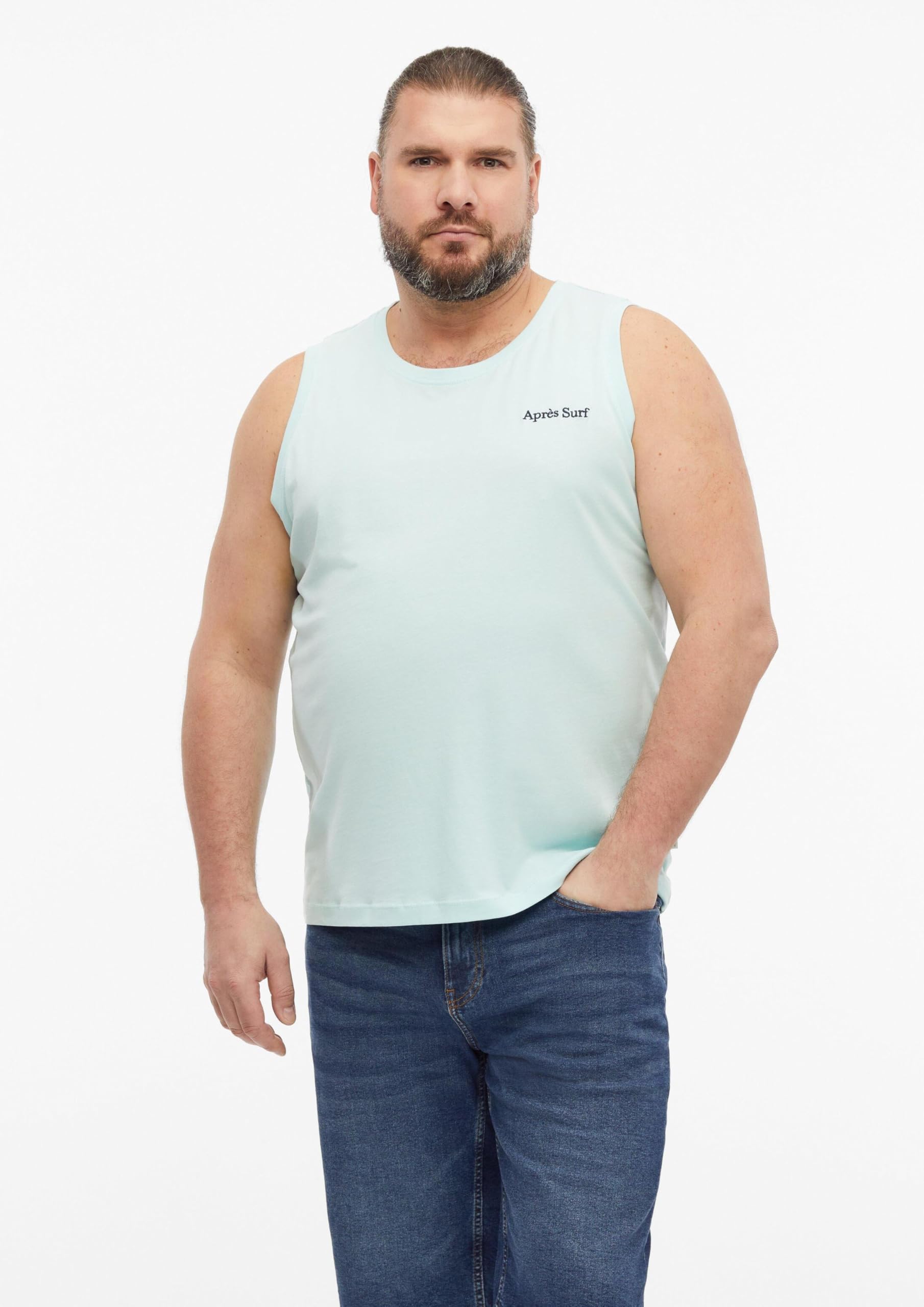 s.Oliver Baumwoll-Top mit Stickerei ärmellos beige