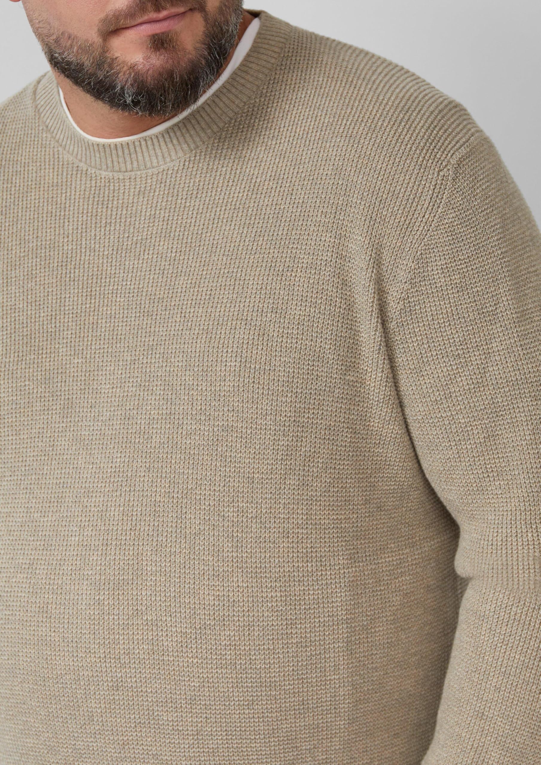 s.Oliver RED LABEL Strickpullover Crew Neck Struktur beige