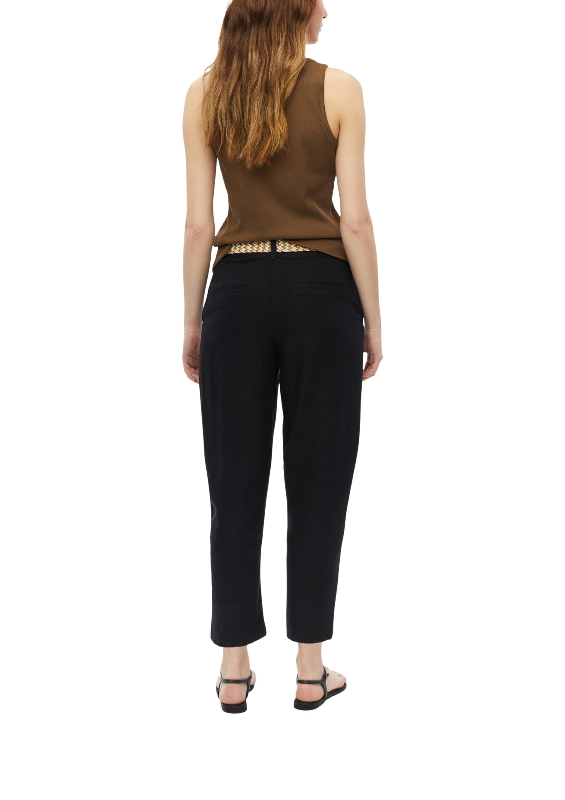 s.Oliver RED LABEL Cropped Chino mit Gürtel Hose Beige 40