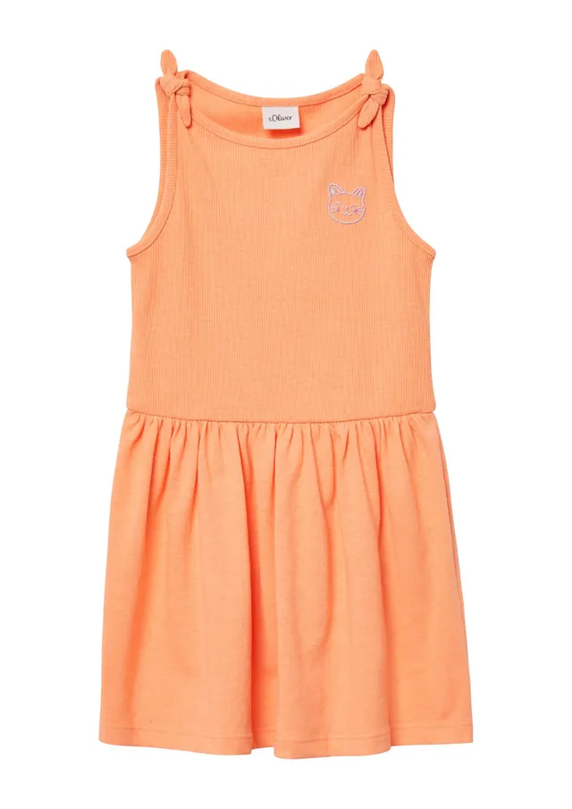 s.Oliver RED LABEL Kleid Knoten Stickerei Gr.110 orange