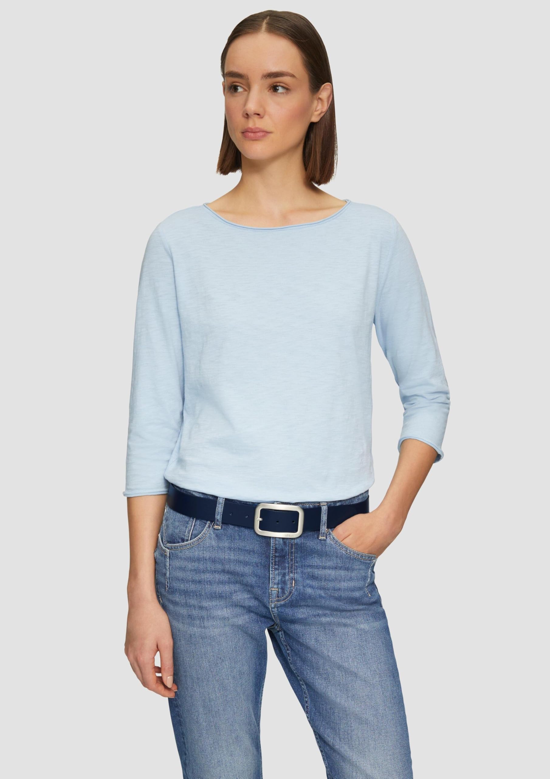 s.Oliver Ledergürtel 105 tiefblau mit Rahmenschließe