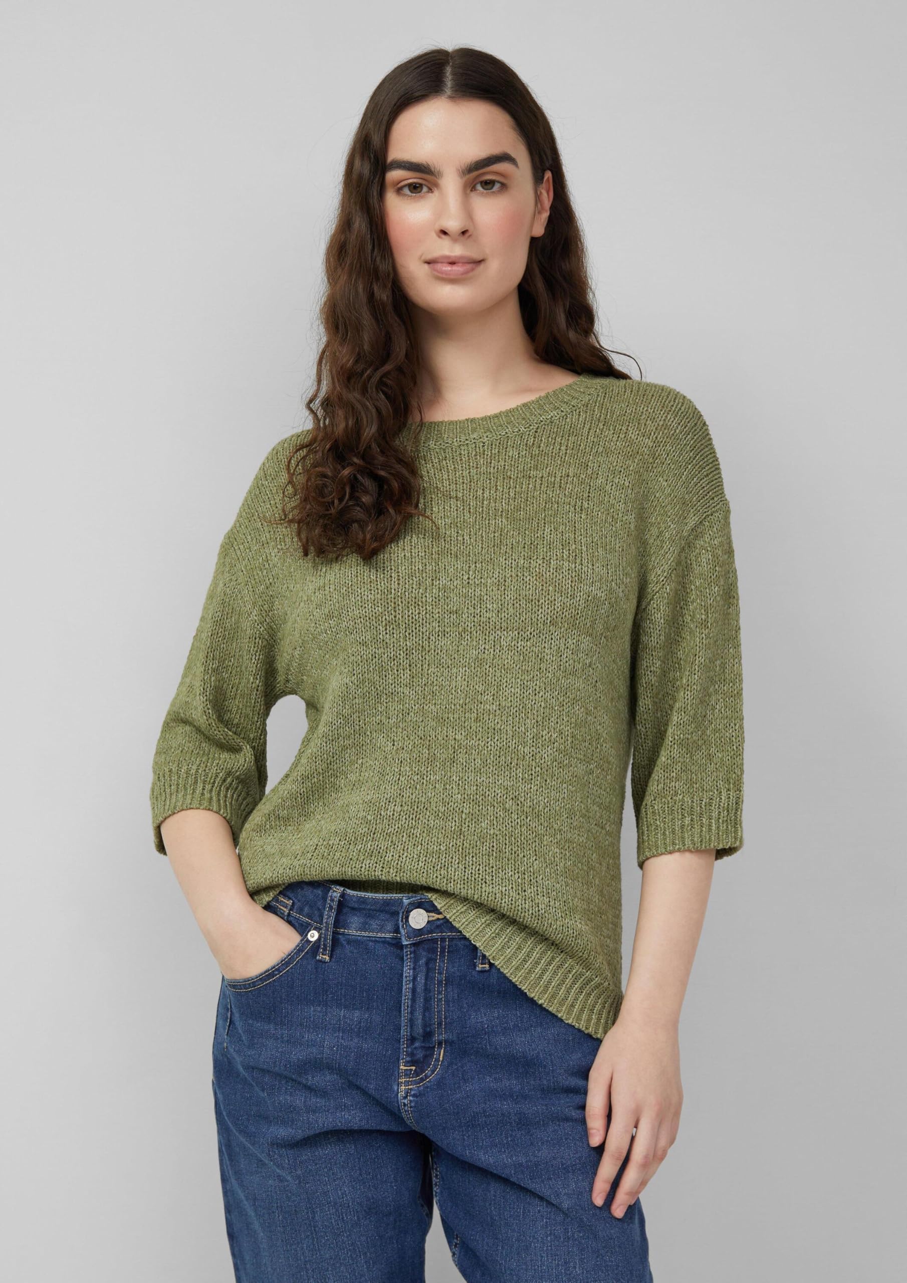 s.Oliver 2180028 Pullover Kurzarm Damen Oliv Baumwolle