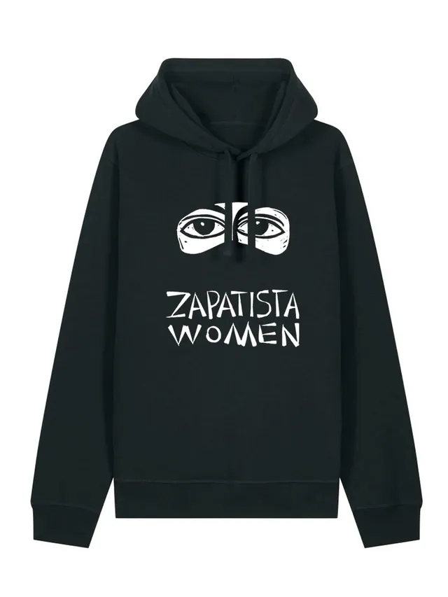 dna merch Zapatista-Frauen Kapuzenpullover Schwarz Bio-Baumwolle