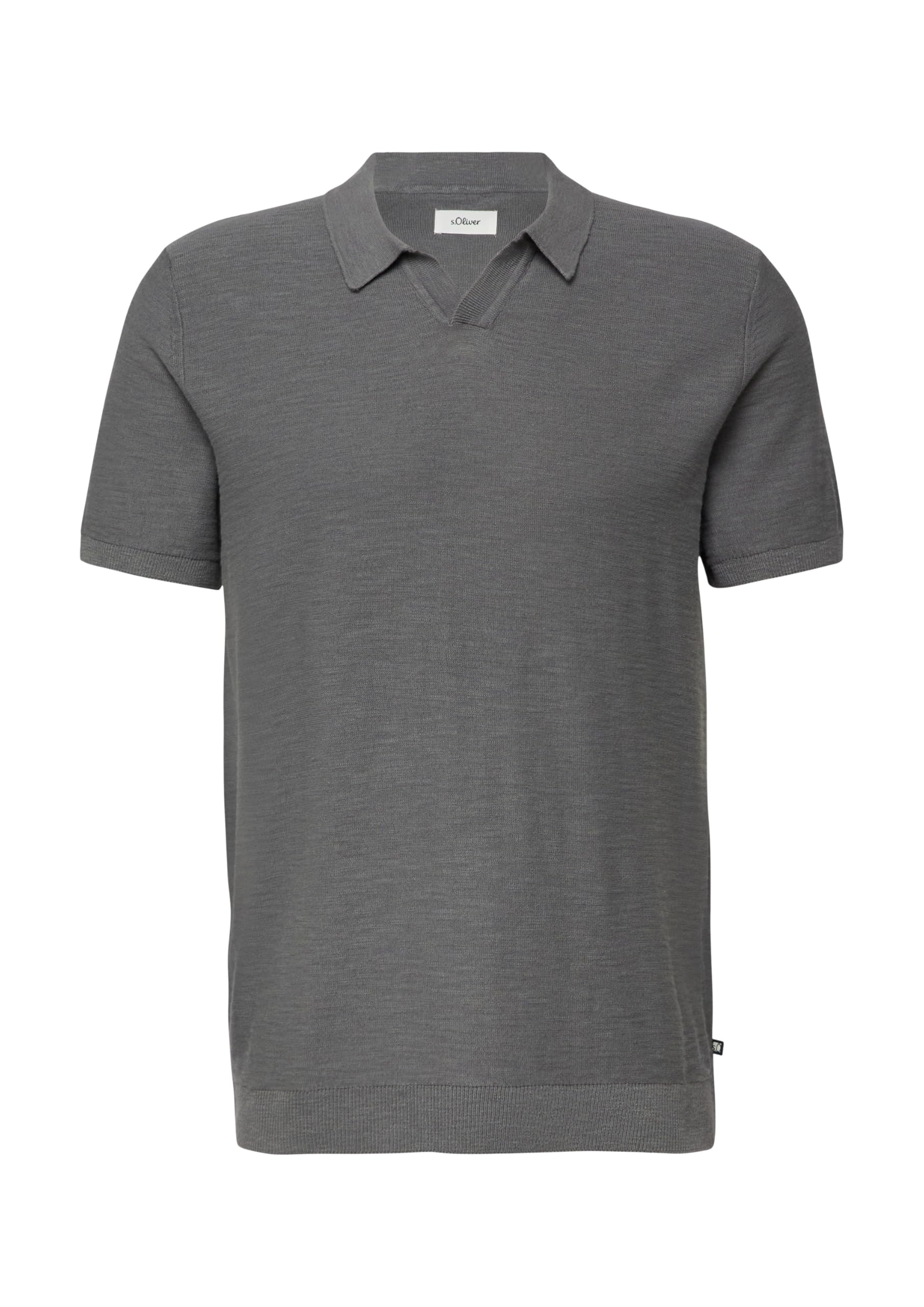 s.Oliver RED LABEL Flammgarn Strick-Polo L olivgrün