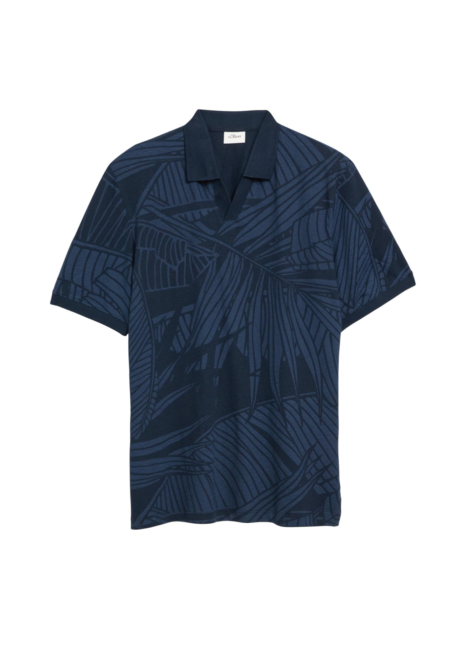 s.Oliver Junior Print-Poloshirt Baumwoll-Leinen Olivgrün