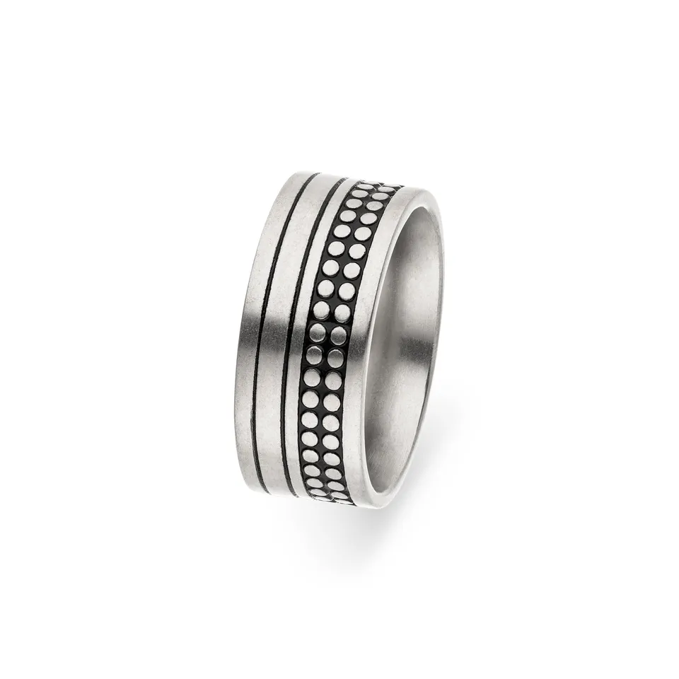 s.Oliver RED LABEL Herrenring silber Gr.62 matt Edelstahl