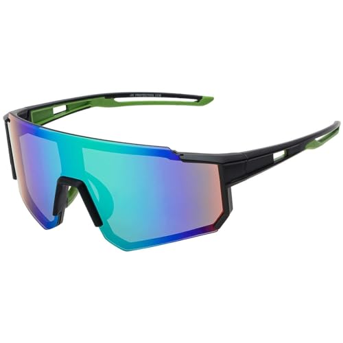 BEZLIT Shield Sonnenbrille Unisex Grün Rot verspiegelt Kat.3