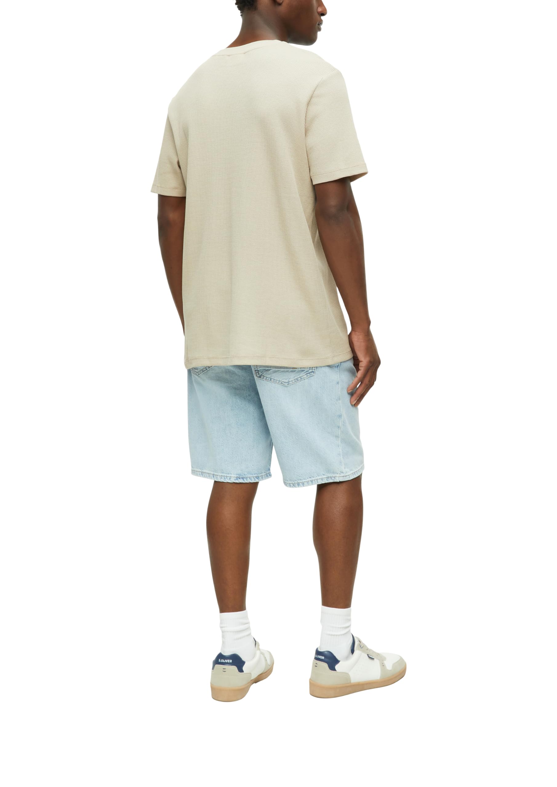 s.Oliver Junior Waffelpiqué T-Shirt beige Brusttasche