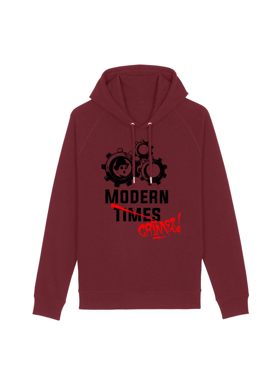 dna merch Moderne Zeiten Kapuzenpullover Chaplin burgunderrot