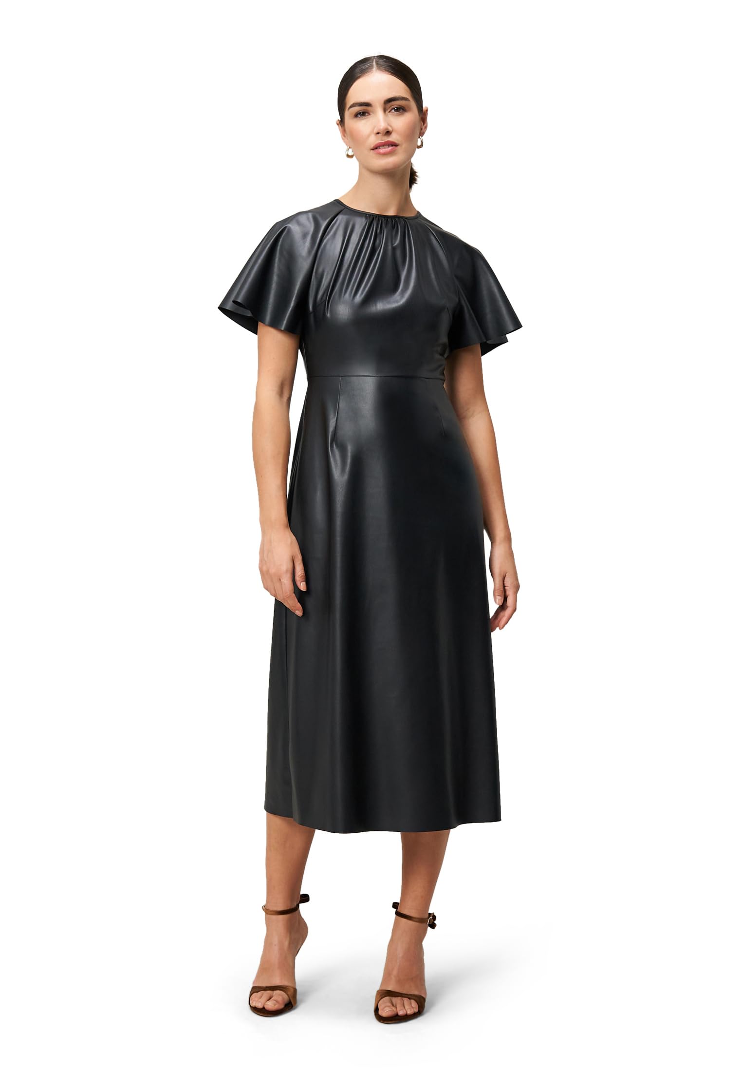 zero Midikleid Lederoptik Gr. 40 Black Beauty Abend
