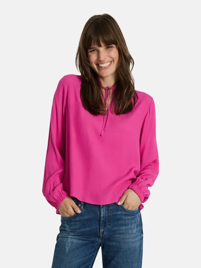 Lieblingsstück RachiL Bluse Viskose pink Bindeausschnitt