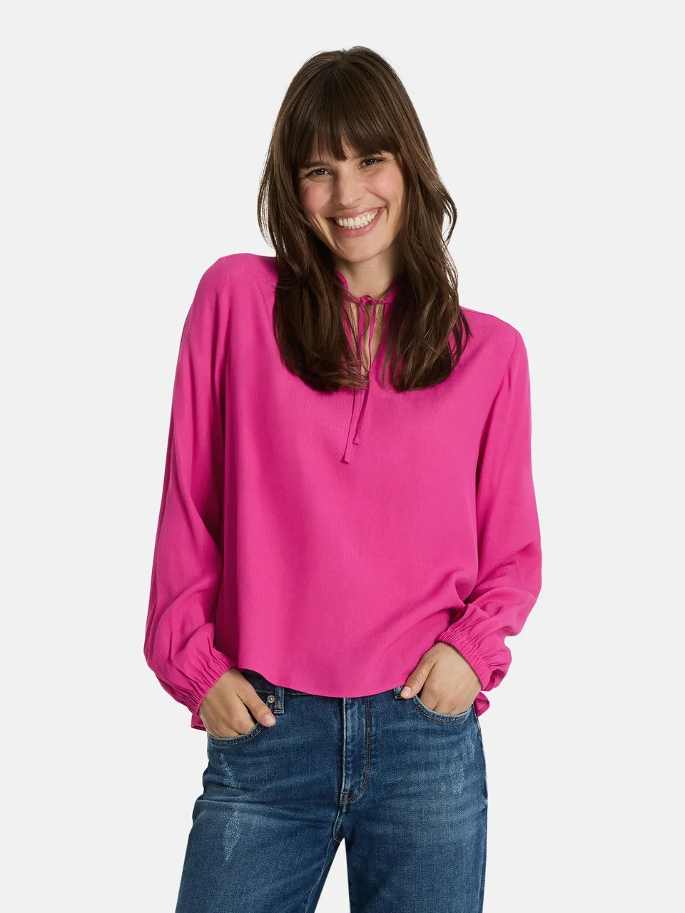 Lieblingsstück RachiL Bluse Viskose pink Bindeausschnitt