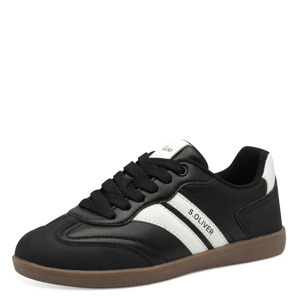 s.Oliver Mädchen Sneaker flach Black Comb Schnürer