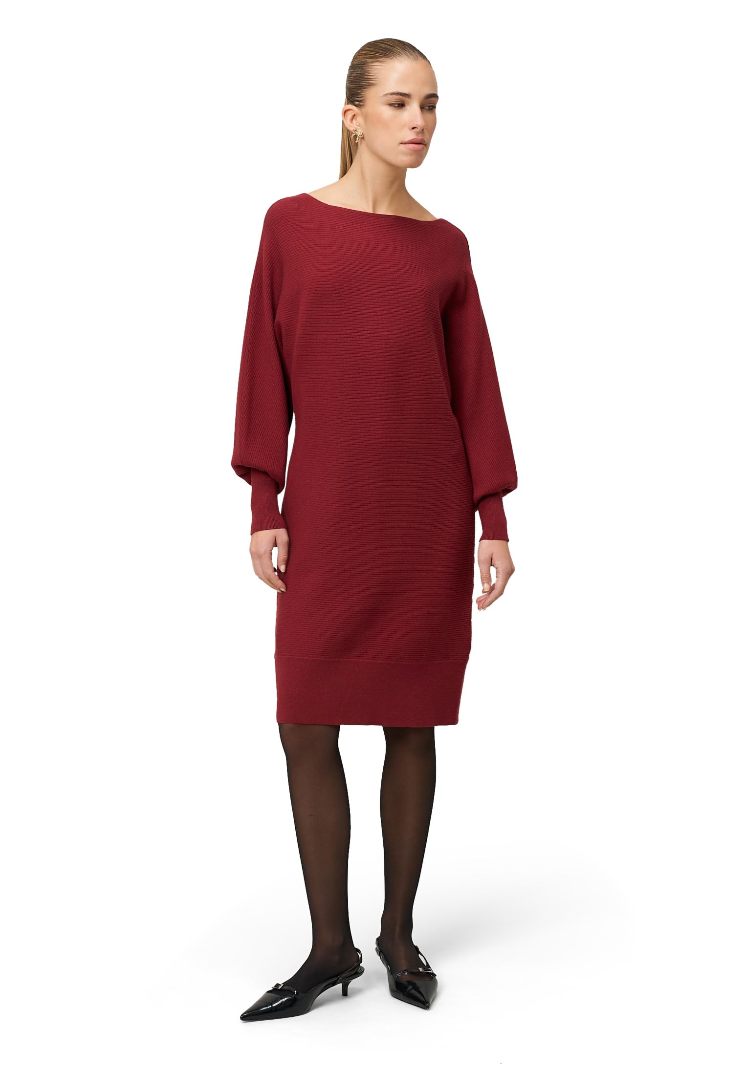 zero Strickkleid strukturiert U-Boot Cabernet Gr.40