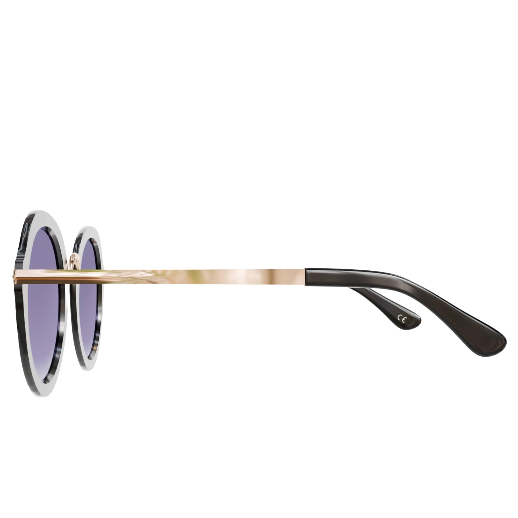 BEZLIT Damen Sonnenbrille Rundglas Schwarz Gold Retro