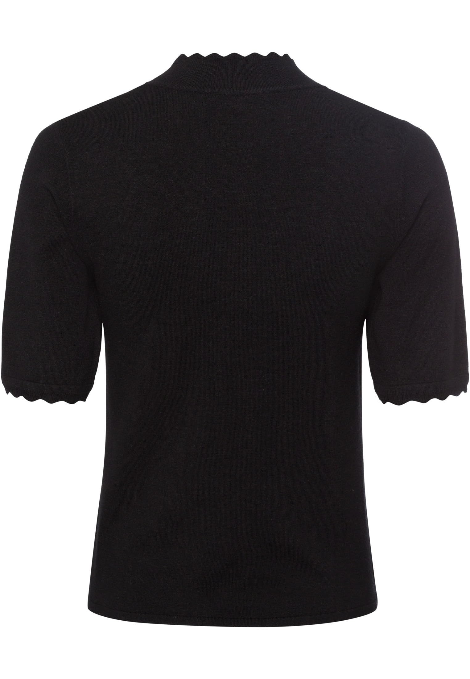 zero Strickpullover mit Wellenkante Pullover Black Beauty 34