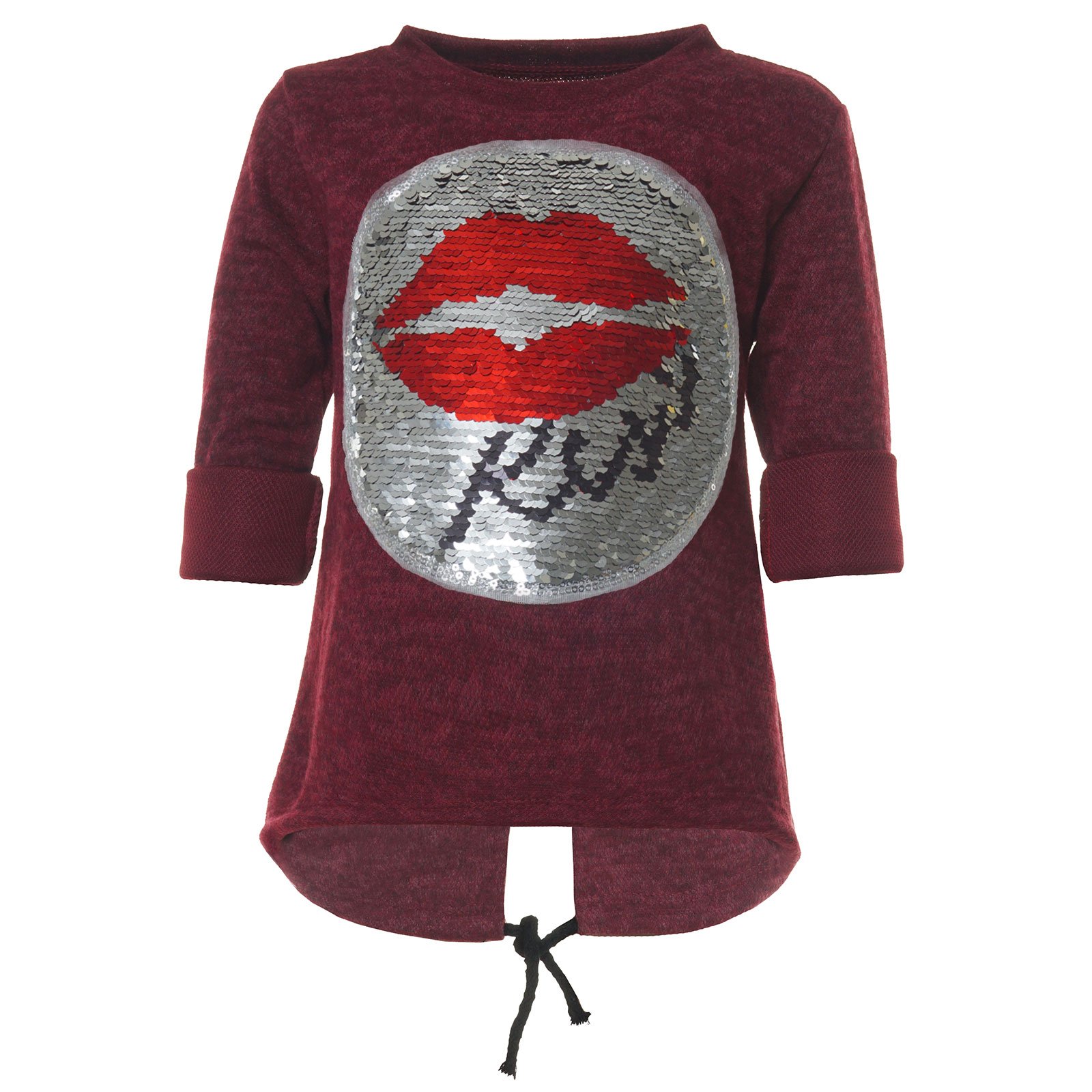 BEZLIT Mädchen Pullover Pailletten Lippen Rosa 122