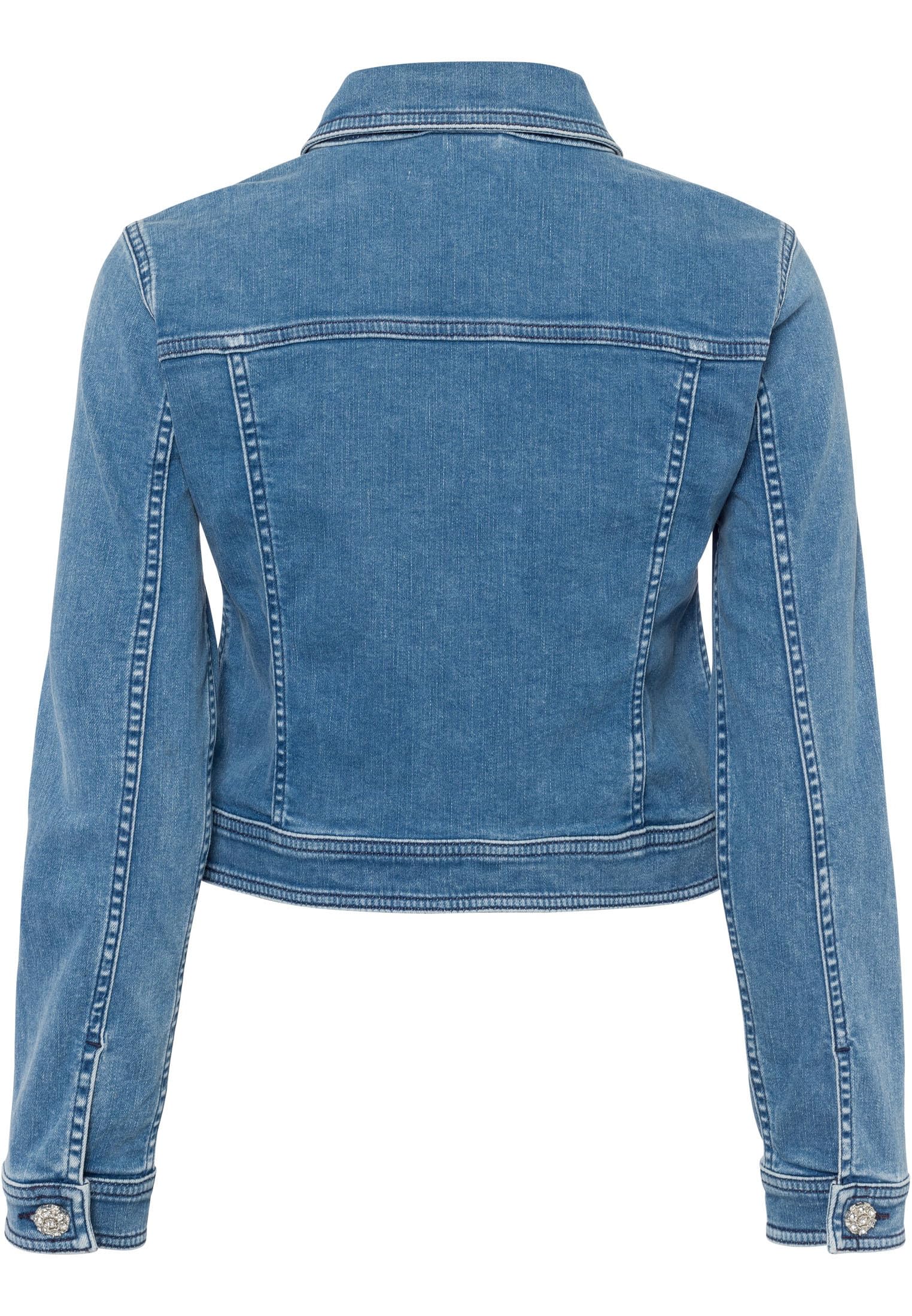 zero Jeansjacke mit Glitzerknöpfen Jacke Light Blue Denim 34