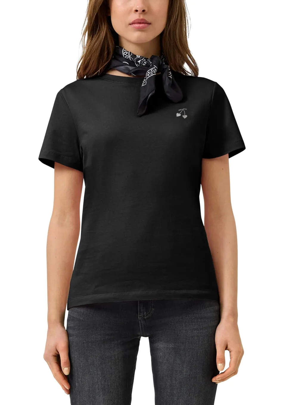 s.Oliver Junior QS Shirt Stickerei Rosa Baumwolle
