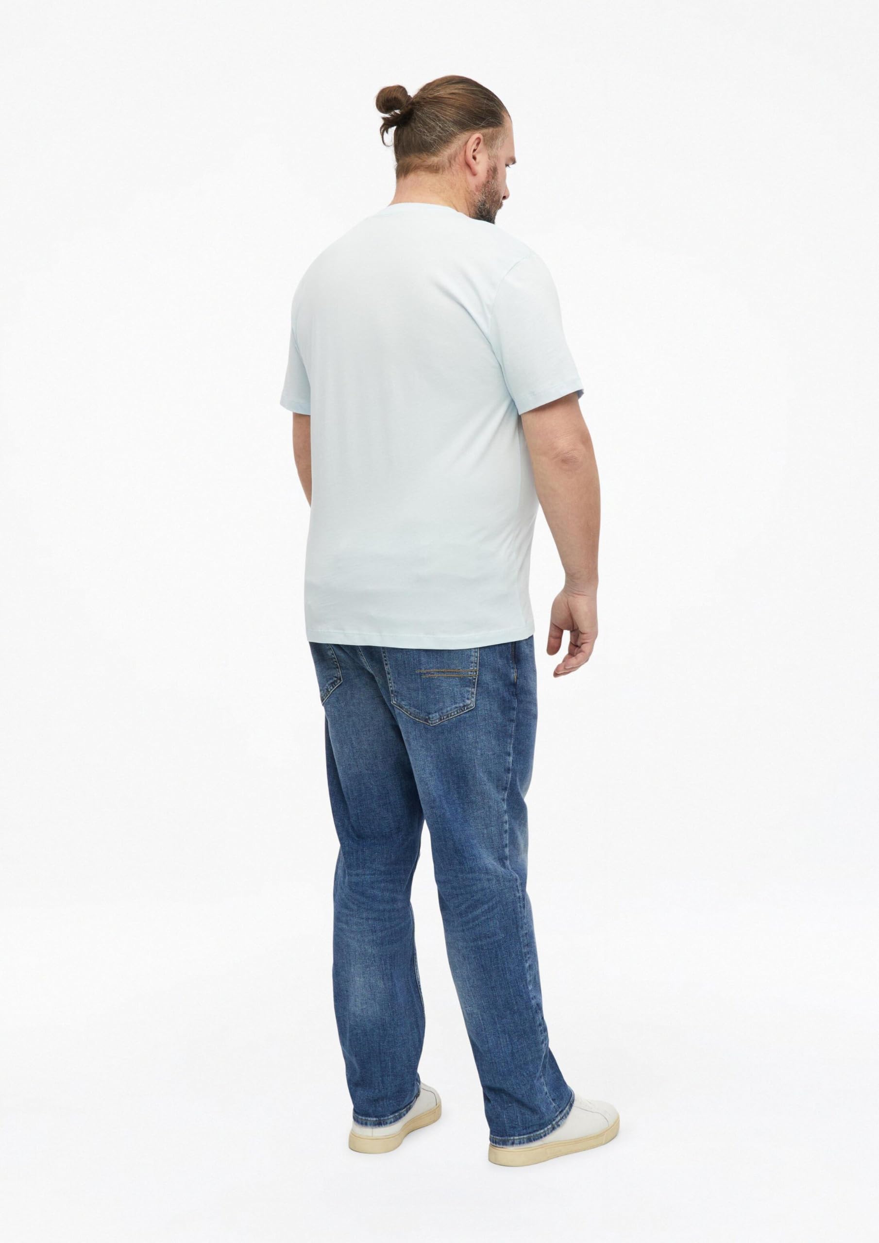 s.Oliver Baumwoll-T-Shirt Logo-Print Dunkelbraun